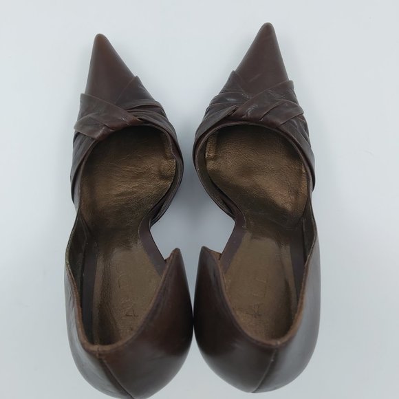Aldo Leather Brown Stiletto 4 inch High Heel Shoes Pointed Toe Women Size 37-6.5 - Picture 2 of 16